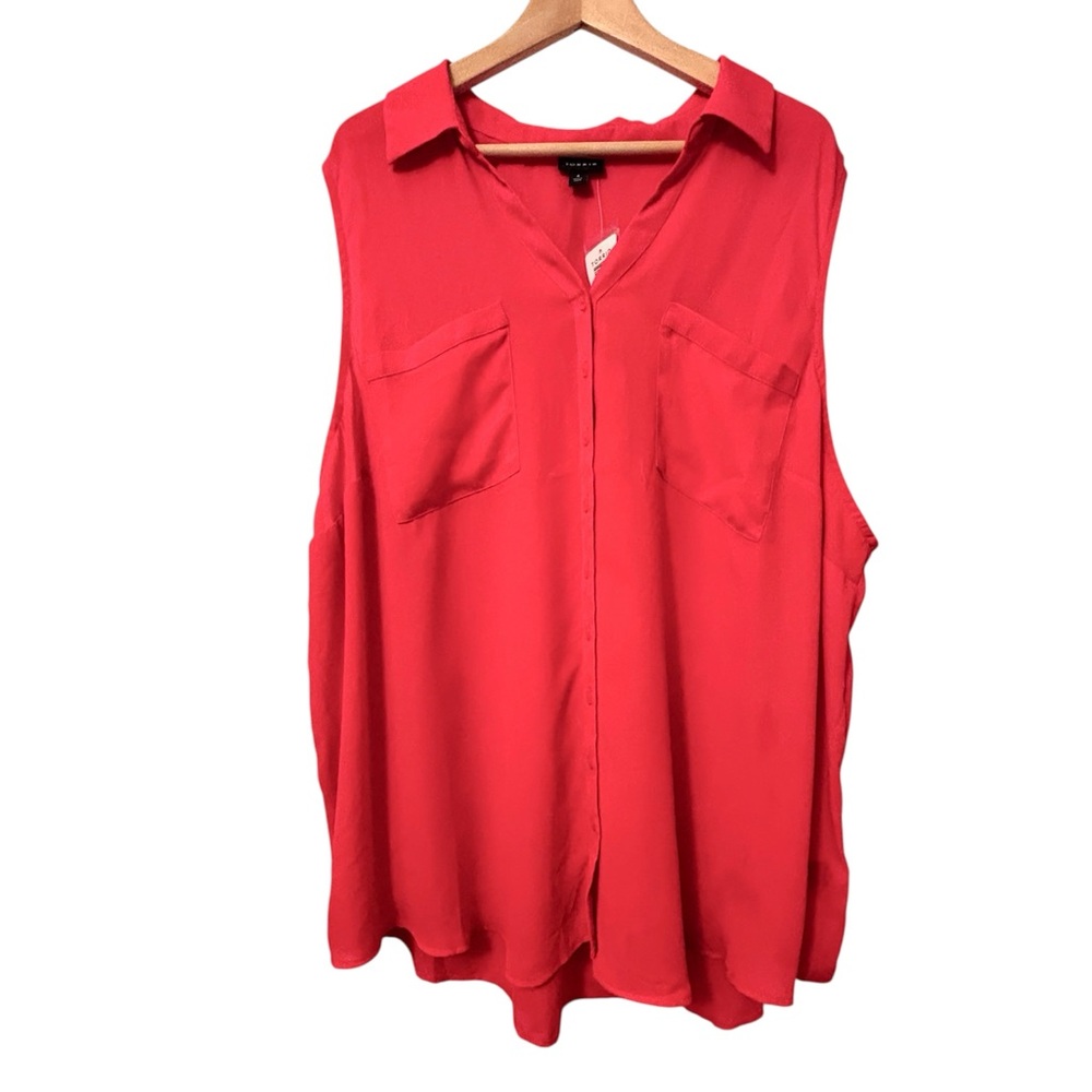 Torrid Vibrant Red Sleeveless Blouse Sz 4 NWT